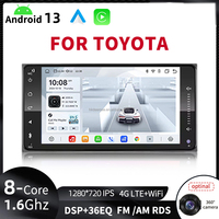 Autoradio 7'' 1280*720 IPS Car-play 8 cœurs Android 13 4G LTE avec WIFI Navigateur compatible Pièces pour TOYOTA