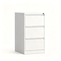 Armoire de classement verticale moderne en acier blanc massif à 3 tiroirs verrouillable avec serrure à 3 points pour salle de sport et bureau, pour dossiers suspendus A4