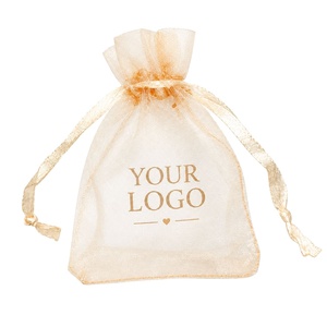 Wholesale Organza Drawstring <b>Gift</b> <b>Bags</b> Custom Logo Sheer Pouches for Jewelry Candy <b>Wedding</b> Party Favors - Product Image 1