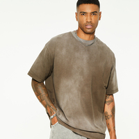 OEM et ODM dernière tendance Best-seller Original Versatile Old Washing Water Fashion logo T-shirt à col rond et à manches courtes pour hommes