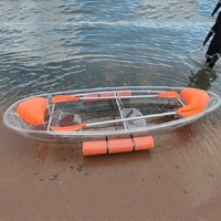 Kayak transparent en fibre de verre Meierya pour deux personnes, modèle M-077, usage commercial extérieur, capacité 100-500 kg, moins de 5 places.
