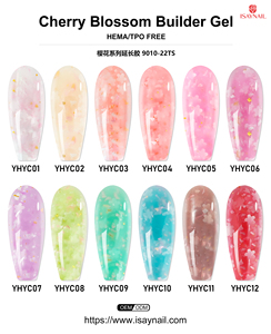 Gel Constructor de Uñas en 12 Colores, Extensiones de Uñas de Gel Duro, Lámpara UV, Gel Constructor de Uñas de Larga Duración con Purpurina y Diseño de Flor de Cerezo - Product Image 6