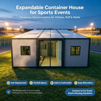 Maison conteneur extensible 20 pieds 40 pieds, installation rapide, hébergement temporaire pour événements sportifs
