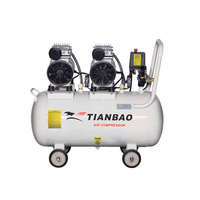 TBW550 * 2-50 204L/min 1440 r/min 0.55*2 HP/KW 50L Haute Pression Sans Huile Portable Compresseur D'air Prix