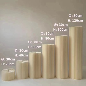 Mesa cilíndrica plegable para postres, columna romana de papel kraft, decoración para bodas, soporte de exhibición para fondo. - Product Image 6