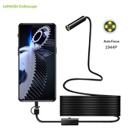 Endoscope industriel HD à mise au point automatique avec éclairage LED, 12,5 mm, 5 millions de pixels, pour conduits et applications sous-marines, avec blindage tressé, type C, modèle USB