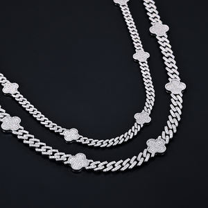 Pass Diamond Tester 6mm 8mm Sterling Silber Moissan ite Cuban Miami Halskette Hip Hop VVS Moissan ite Cuban Link <span class=keywords><strong>Chain</strong></span> Halskette - Product Image 1