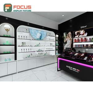 Modern Shop Interior Brushed Stainless Steel Display System Layout Design Beauty Retail Design - Product Image 5