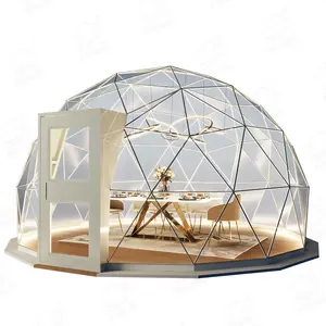 Barraca de luxo ao ar livre iglu 6m transparente transparente glamping acampamento deserto geodésico iglu cúpula