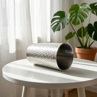 Gobelet empilable en acier inoxydable martelé, réutilisable, pour eau, café, bière, pour la maison, le bar, le restaurant