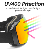 Vente en gros d'usine Lunettes de ski sans monture magnétiques sphériques personnalisées UV400 avec lentilles anti-buée doubles