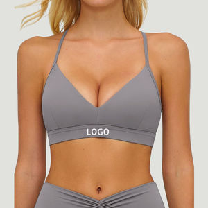 Ropa Deportiva Personalizada al por Mayor, Sujetador Deportivo con Cuello en V, Sujetador Deportivo Ligero de Secado Rápido, Ropa de Fitness, Sujetador de <span class=keywords><strong>Yoga</strong></span> - Product Image 1
