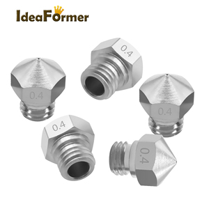 Accesorios para Impresora 3D Ideaformer, <span class=keywords><strong>Boquilla</strong></span> de Alta Velocidad de Acero Inoxidable Plateado <span class=keywords><strong>MK10</strong></span> con Rosca M7 de 0.4/1.75mm - Product Image 5