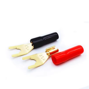 2 uds. Chapado en oro en forma de Y/U horquilla de pala conector <span class=keywords><strong>Banana</strong></span> enchufe sin soldadura Cable de altavoz conector de <span class=keywords><strong>Terminal</strong></span> de alimentación - Product Image 3