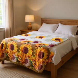 Couverture Tournesol Carla Depot, Taille Matrimoniale, Polyester Léger et Chaud, Toutes Saisons, Literie Moderne pour la Maison - Product Image 2