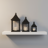 Ensemble de 3 lanternes en verre noires et blanches en fer industriel, porte-bougie décoratif en métal, décoration pour la maison, le jardin, la terrasse extérieure