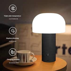 Rechargeable Mushroom Table Lamp Built-in Lithium Battery <b>Touch</b> Control <b>Bedside</b> Night <b>Light</b> For Bedroom Restaurant Desk Decor - Product Image 3