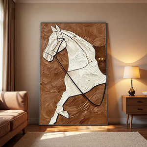 Dafen Village Oil Painting Horse Art Wrapped Canvas Modern Minimalist Living Room Decor <b>Wall</b> Art For Entrance Hall - Product Image 2