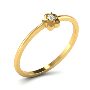 HandMade 10K Gold Flower <b>Ring</b> Manufacturer Custom Design Dainty Solitaire VVS1 Lab Grown Diamond <b>Stacking</b> <b>Ring</b> for Women gift - Product Image 1