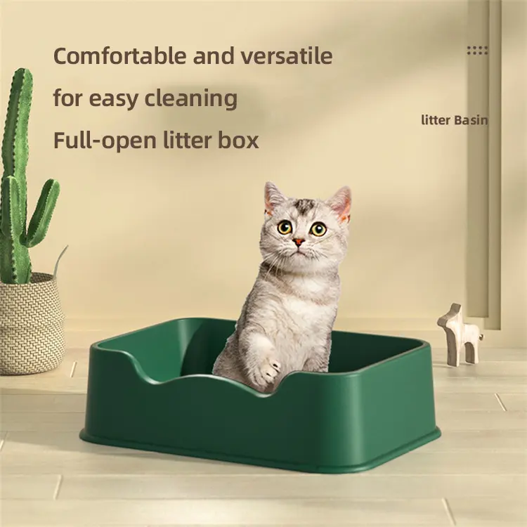 Wholesale Cat Litter Box Scoop Self Cleaning Litter Pan Hooded Eco-friendly Cat Toilet cute cat house