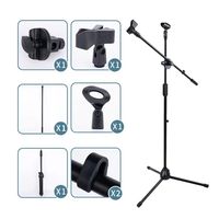 Support de microphone de sol pliable et réglable, pièces de haute qualité, bras flexible, support de micro professionnel