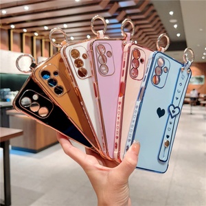 Fundas para Teléfono con Marco Recto Love, Letra NICE, Corazón, Electrochapado, Protectoras para Samsung S25 S24 S23 S22 Ultra Plus - Product Image 1