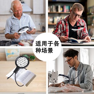 Q83 แว่นขยายแบบคล้องคอพร้อมกระจกขนาดใหญ่พร้อมไฟ LED สามสี 3 ฟังก์ชั่น: การแกะสลัก การสะสมแสตมป์ การอ่าน แบบคล้องคอความละเอียดสูง - Product Image 3