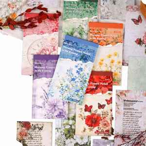 30 feuilles par paquet 7x12,5 cm Papier artisanal à feuilles mobiles pour impression numérique Série Fleurs du matin Réunions du soir Motifs floraux rétro - Product Image 2