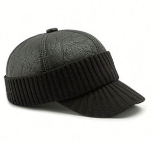 Casquette de baseball pour hommes d'âge moyen et âgés, protection des oreilles, polaire chaude, casquettes de sport épaisses en cuir PU pour l'automne et l'hiver - Product Image 6