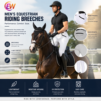 Pantalon d'équitation homme best-seller avec demi-grip, compression, taille mi-haute, coupe régulière, pour l'entraînement, avec fermeture éclair