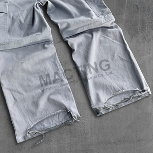 Nuovo personalizzato primavera convertibile pantaloni Hip Hop in cotone pesante <span class=keywords><strong>6</strong></span> tasche Vintage in difficoltà lavato pantaloni di Jeans <span class=keywords><strong>Cargo</strong></span> da uomo - Product Image 3