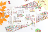 Rouleau de ruban Washi simple face Kawaii de haute qualité Impression personnalisée en couleurs mélangées pour la décoration de compte et l'utilisation au bureau
