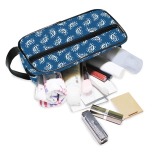 Top Quality Customs logo Blue Wash <b>Cosmetic</b> <b>Bags</b> Portable Toiletry <b>Bags</b> <b>Large</b> Size for Travel on Sale - Product Image 5