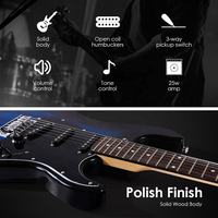 Gitar Elektrik HUASHENG 39" 6 Senar Baja ST OEM Murah dengan Amplifier 25 Watt
