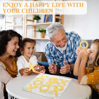 Jeu de Tic Tac Toe et 4 en ligne en acrylique - Jeux de société de stratégie classiques pour la famille, décoration de table basse, jeu familial