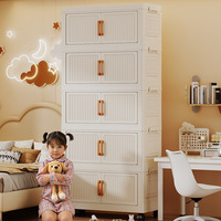 Armoire en plastique pliable pour la maison, armoire de rangement pour vêtements de bébé, collations et jouets, boîte de rangement en plastique pliable