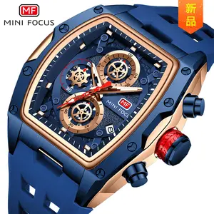 MINI FOCUS Mann Quarz Armbanduhr Business Fashion Chronograph Silikon banduhr Leuchtende wasserdichte Kalender uhr