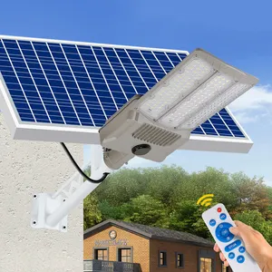 Control remoto al aire libre impermeable Ip65 fundición a presión de aluminio SMD5730 100 200 300 500 600 800 vatios Luz de calle Led Solar separada