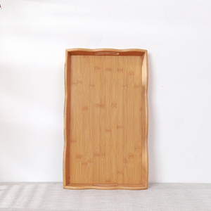 Plateau de petit déjeuner en bambou Youlike plateaux en bois plateau de service décoratif manger plateau de service avec poignées - Product Image 3