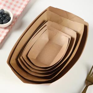 Bandeja Desechable Cuadrada para Comida al Estilo Occidental Chuangcheng, Multiestándar, Resistente al Aceite y al Agua, Papel Kraft, Logotipo Personalizado, <span class=keywords><strong>BIOPACK</strong></span> - Product Image 5