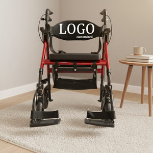 Alat Bantu Jalan Multifungsi untuk Lansia, Perlengkapan Terapi Rehabilitasi, Rollator Ringan Berbahan Aluminium dengan Kursi - Product Image 1