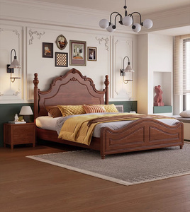 <span class=keywords><strong>Letto</strong></span> <span class=keywords><strong>Matrimoniale</strong></span> Moderno in Stile Retrò Americano, Struttura in <span class=keywords><strong>Legno</strong></span> Massello con Contenitore, Arredamento per Camera da <span class=keywords><strong>Letto</strong></span> - Product Image 2