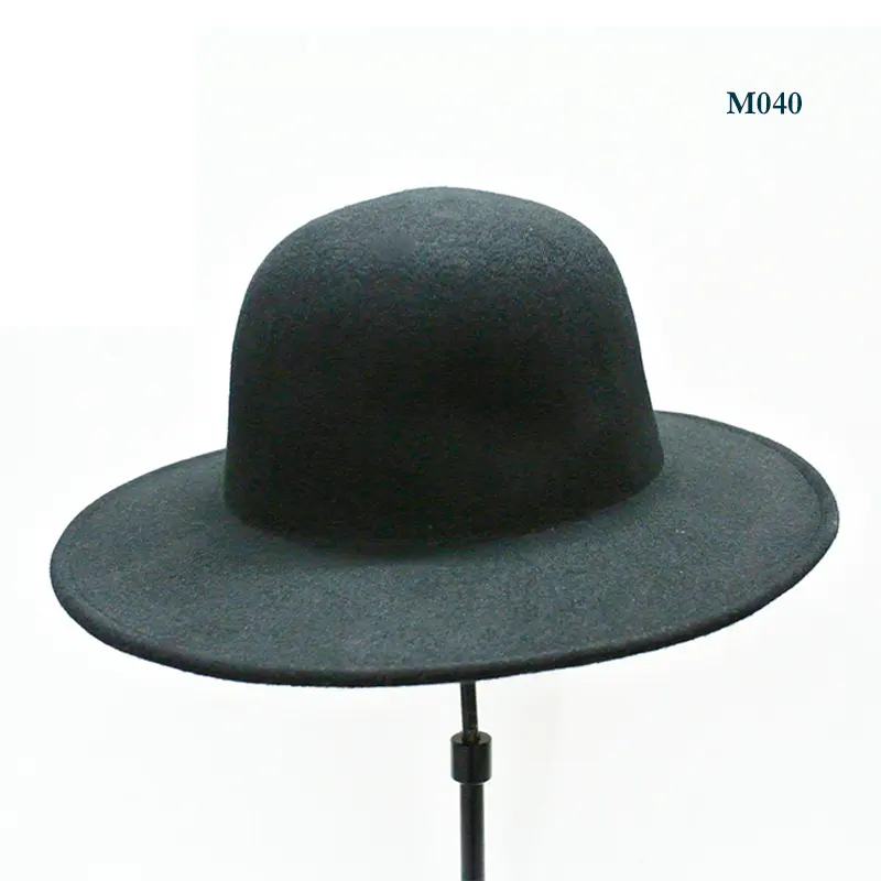 Chapéu de feltro de dupla camada de lã australiana 100% para homens, chapéu de proteção com coroa aberta, chapéu em branco para desenho DIY