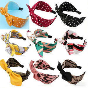 Serre-tête large fait main pour femme, motif léopard et pois, avec nœud et oreilles de lapin, style européen et américain, accessoires pour cheveux - Product Image 6
