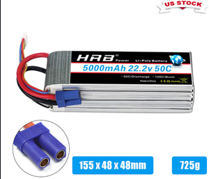 แบตเตอรี่ 22.2V 5000mAh 50C 6S1P พร้อมปลั๊ก XT90/T/EC5 สำหรับชุดแบตเตอรี่โดรนเฮลิคอปเตอร์ควอดคอปเตอร์ RC - Product Image 3