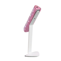 Mini lampe à ongles rose diamant 3W Séchoir à ongles en gel sans fil Câble USB portable Lampe à ongles UV portable avec support magnétique