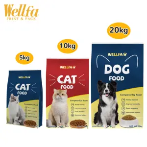 Bolsa de comida para gatos y mascotas con estampado personalizado, cremallera resellable, sellado de ocho lados, papel de aluminio, 50kg, 10kg, 20kg, bolsas de comida para perros