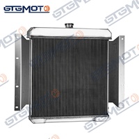 GTGMOTO Radiateur en aluminium à 3 rangées pour Dodge D100 Series Pickup 2.8L 3.7L Gas AT 1961-1969