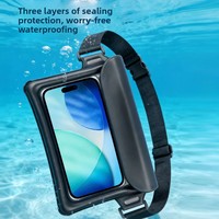 Sac banane étanche en PVC pour activités de plein air transfrontalières, avec fenêtre de 8 pouces, grande capacité, pour la natation, la navigation de plaisance, le surf ; Étui professionnel pour téléphone