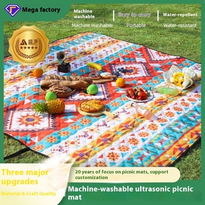 Estera de playa impermeable ultrasónica plegable de gran tamaño, película de aluminio gruesa, estera de Picnic a prueba de humedad para acampar al aire libre y senderismo - Product Image 2